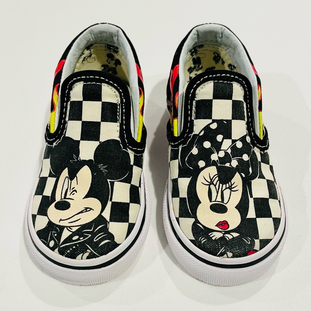 Vans Kids Checkered Slip-On Sneakers - Black and White